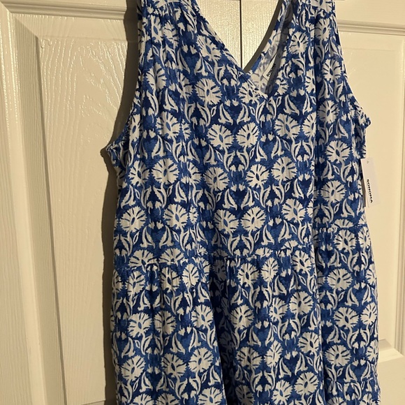 Sonoma Blue and White Patterned Midi Dress - Picture 3 of 6
